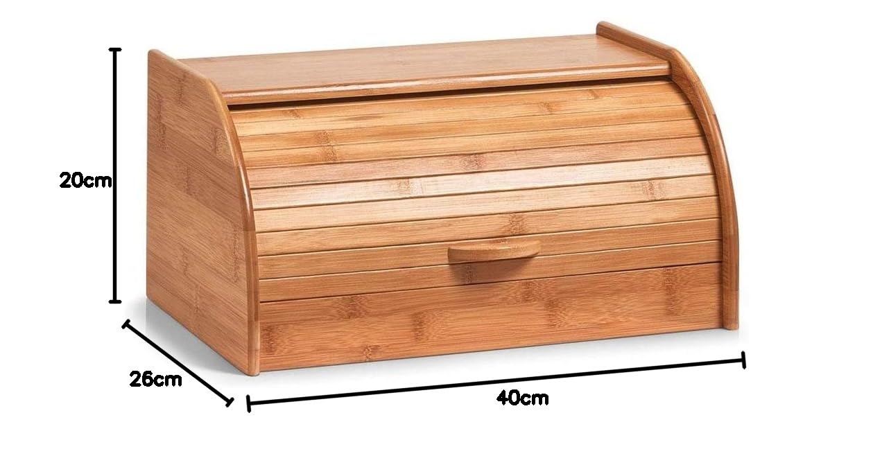 Zeller 25347 - Contenitore per Il Pane Arrotolato, in bambù, 40 x 26 x 20 cm, Colore Naturale