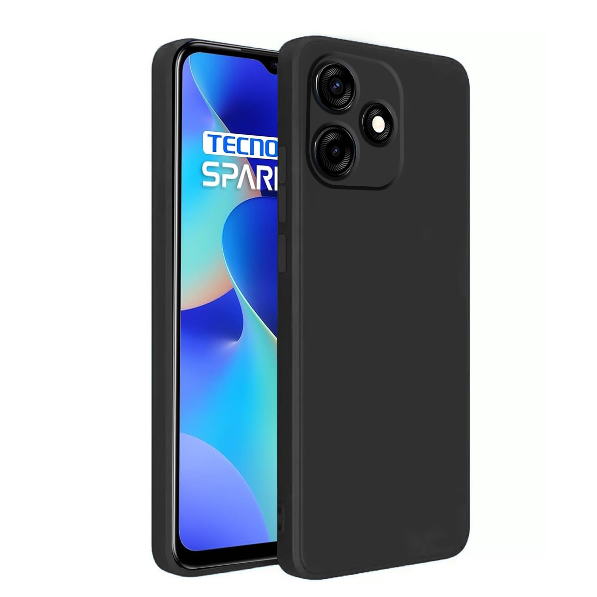 Knotyy Ultra Soft Rubberised Back Cover for Tecno Spark 10C | Inner Velvet Fabric Lining | Matte Silicone Flexible |Raised Bumps for Camera & Screen Protection Back Case Cover - Black (B0CTTD2H34) Amazon Price History, Amazon Price Tracker