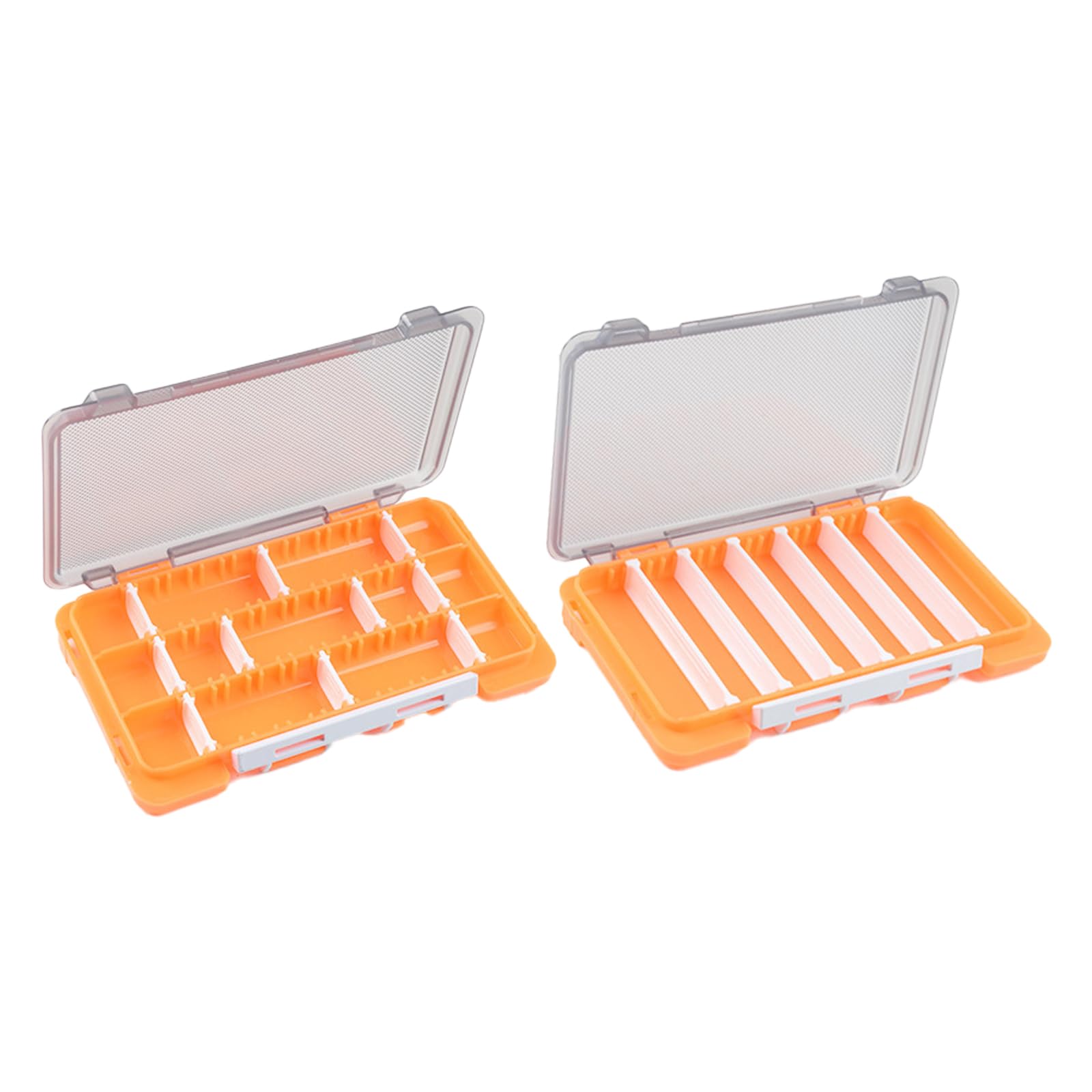 2 Pcs Fishing Lure Tackle Box, Fishing Lure Hook Organizer,Double Sided Lure Box with Removeable Diveders