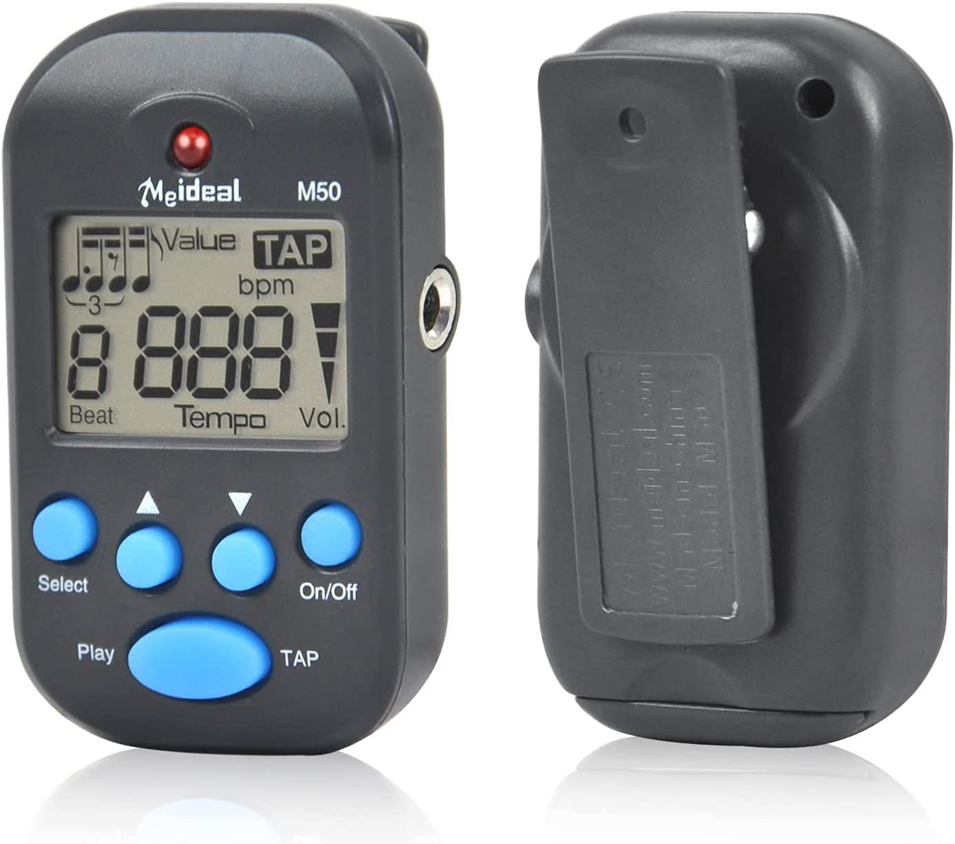 PIQIUQIU Mini metrónomo portátil Digital M50 Metrónomo Multifuncional Beat Tempo Metrónomo para Piano, violín, Guitarra, batería Multifuncional Digital Metrónomo