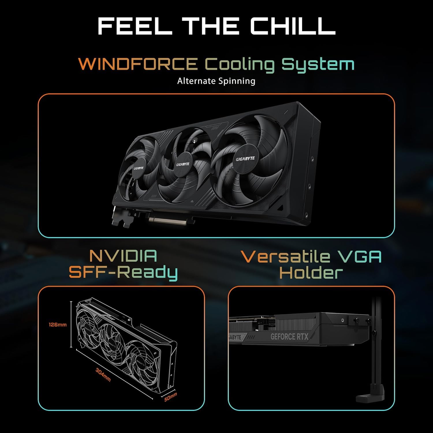GIGABYTE GeForce RTX 5080 WINDFORCE OC SFF 16G Scheda Grafica, Sistema di Raffreddamento WINDFORCE, Scheda video 16GB 256-bit GDDR7, GV-N5080WF3OC-16GD compatibile con Desktop