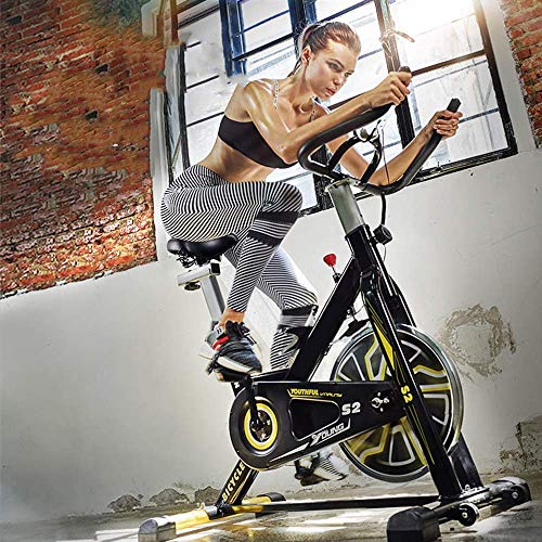 Image of Indoor Exercise Bike Stationary Cycling Home Silent Exercise Fitness Bike with Electronic Watch and Moving Wheel - for Cardio Training Fitness at Home and Studio