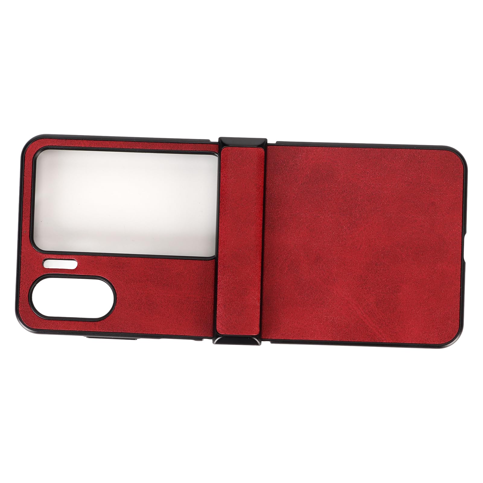 Cocoarm Fodera in Similpelle a Conchiglia per Oppo Find N2 Flip (rosso)