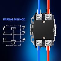 Vista 4 de Contactor HVAC, 40 amperios doble polo/contactor de 2 polos bobina de 24 V, relé de CA de repuesto HN51KC024, compatible con aire acondicionado