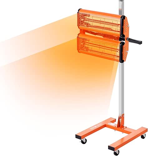VEVOR 2200W Baking Infrared Paint Curing Lamp, 1-60 min Timing,