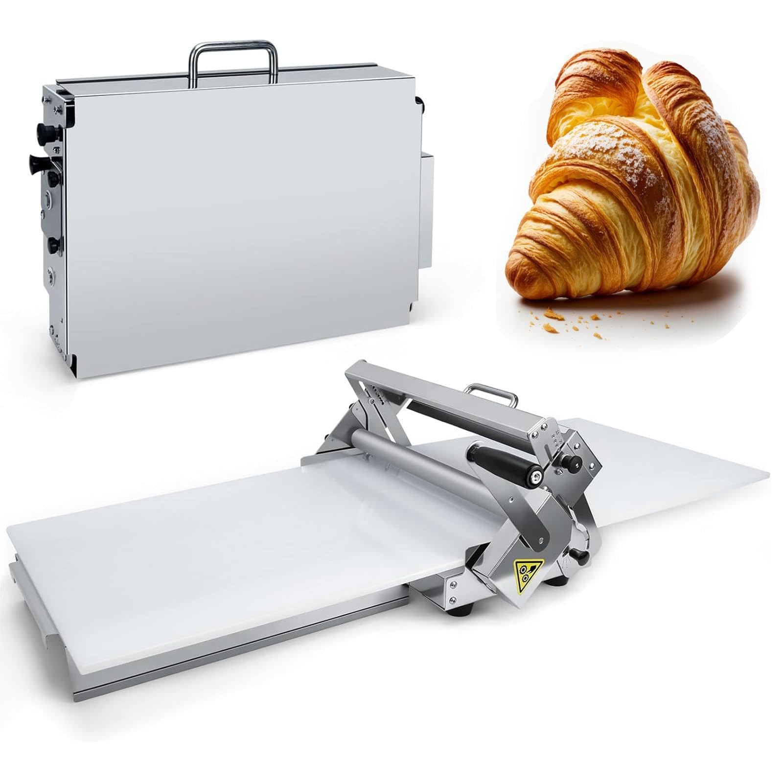 Laminoir Pliable Pâte Acier Inoxydable 0.5-2.5cm Réglable - Machine à Pâtes Boulangerie