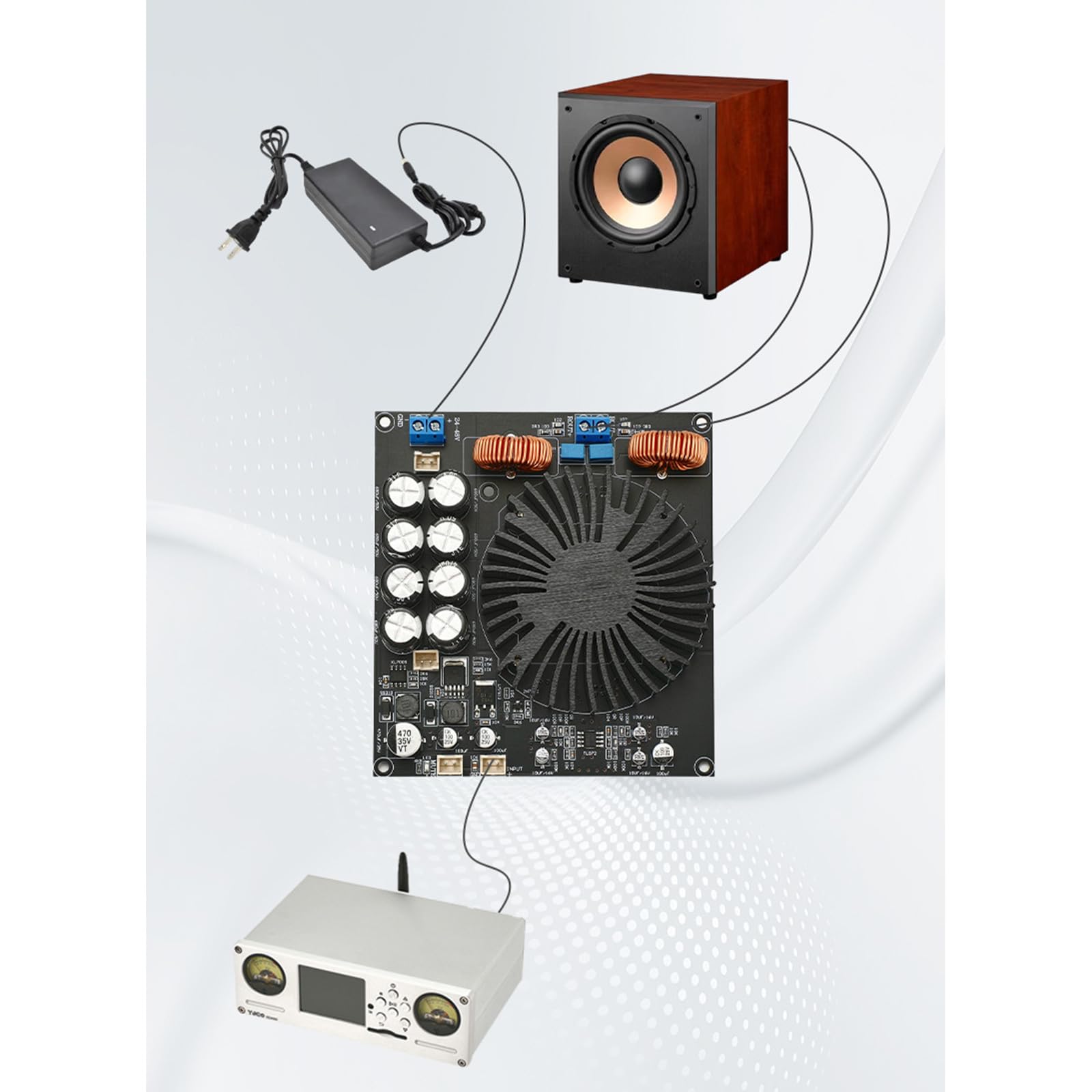 Sostituzione della scheda amplificatore HiFi stereo classe D potenza TPA3255 Digital Sound 600W