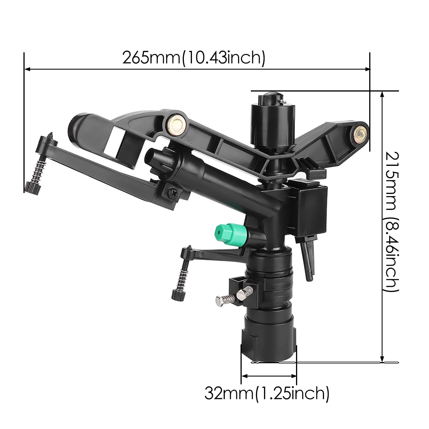 Tissting Arroseur Oscillant, Arroseur de Jardin Rotatif en Métal avec Buse Réglable Double Jet, 26 cm pour Irrigation Précise de Pelouse et Potager