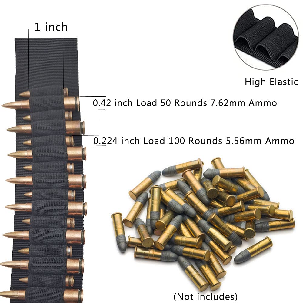 JJL Tactical 100 Rounds Rifle Pistol Bullet Cartridge Bandolier Ammo