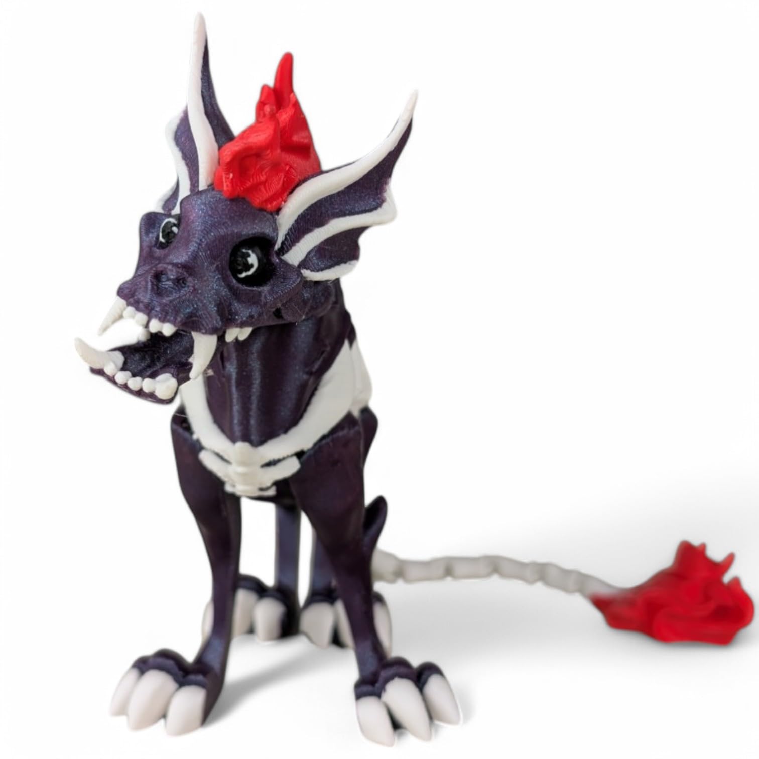 3DCENTRAL.CA Articulated Hellhound Figurine – Movable Desk Toy for Stress Relief, Focus, Anxiety, ADHD – Collectible Mythical Sensory Tool for Teens and Adults – 3D Printed in Canada