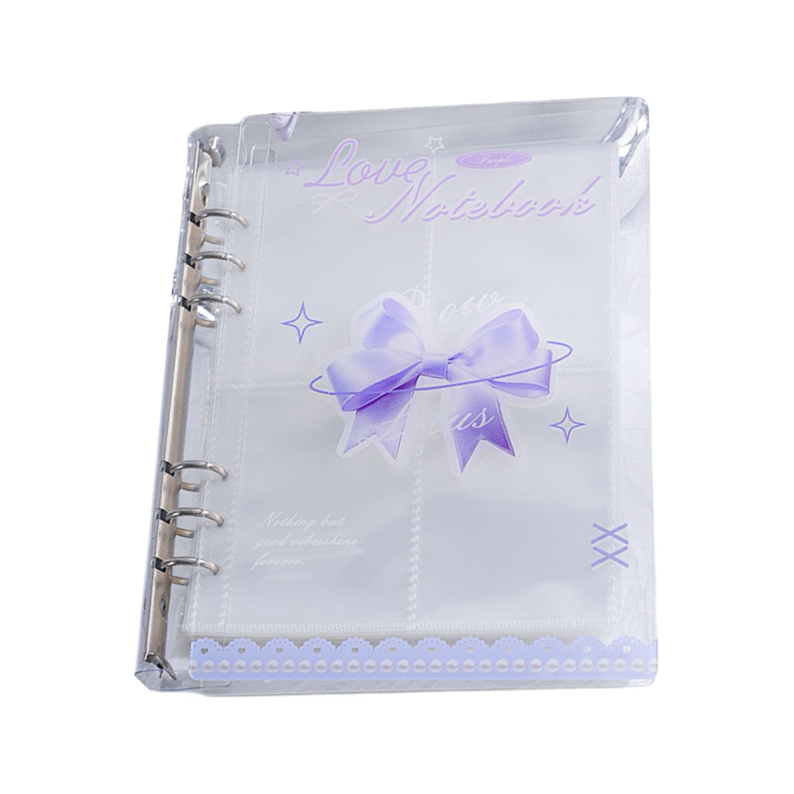 Photocard Binder with 20Card Page 6rings Binder Card Collector Album Acrylic Binders Covers for Organizing Trading Cards Photocard Album