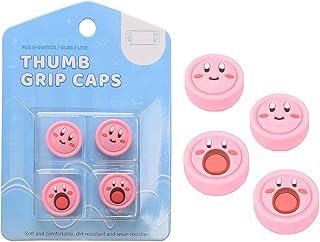 Mosasa Switch アナログスティックカバー スティックカバー Switch/Switch Lite/Switch Oled/Joy-con 対応 シリコン 可愛い おしゃれ 保護カバー 耐衝撃 滑り止め Switch ジョイコン カバー Joy-Con 親指グリップキャップ (4個セット，レット＆ピンク)