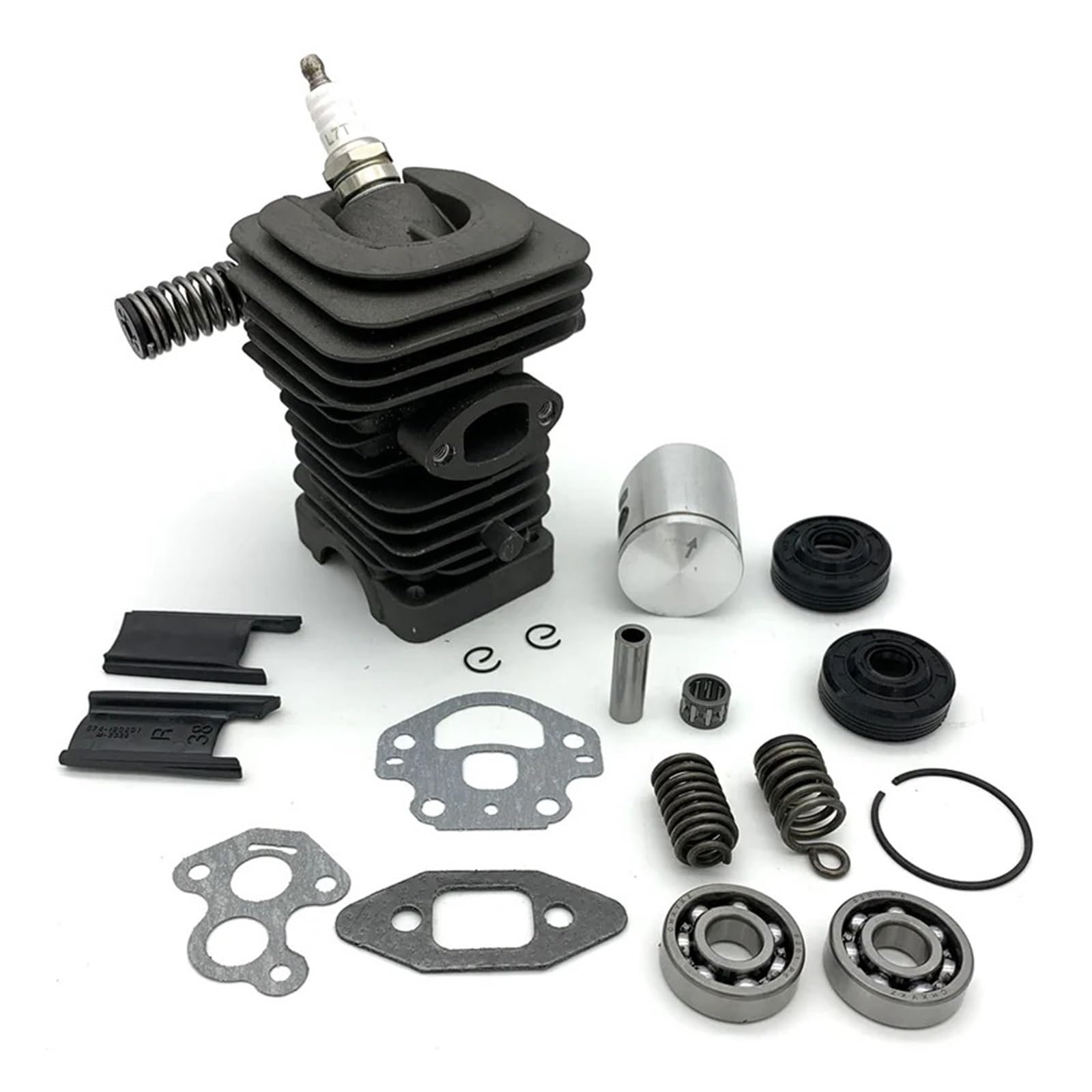 Compatible con motosierra Husqvarna 240, 240E, 235E, 235, 236, 236E. Juego de juntas de sello de cojinete de cigüeñal de pistón de cilindro de 39 mm for HUS 240, 235, 236.