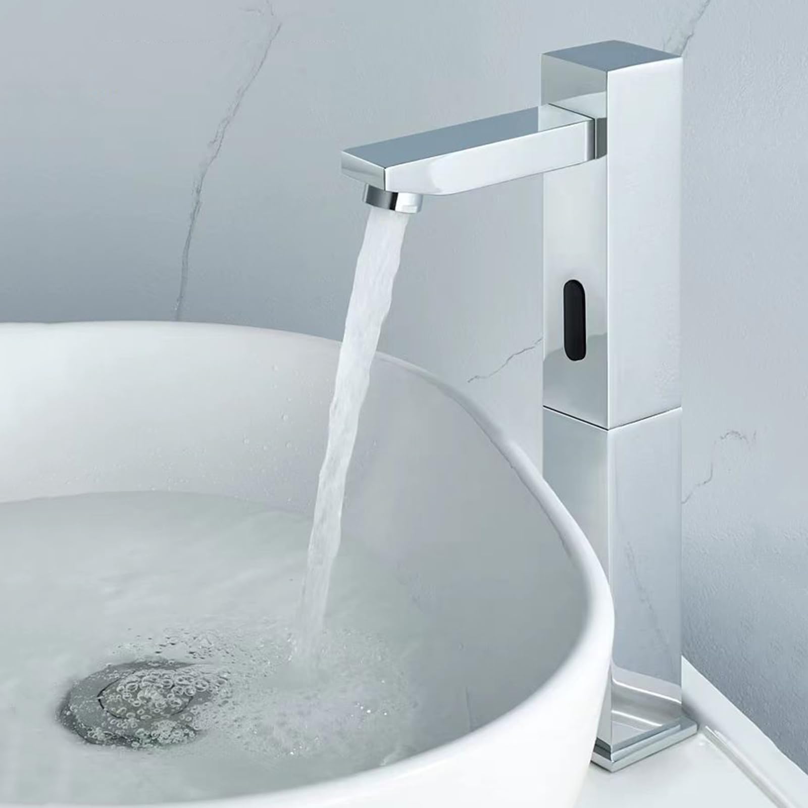 ZYCHSJXA Touchless Bathroom Faucet Basin Mixer Taps Chrome Smart Infrared Induction Sensor Wash with Hot and Cold,High