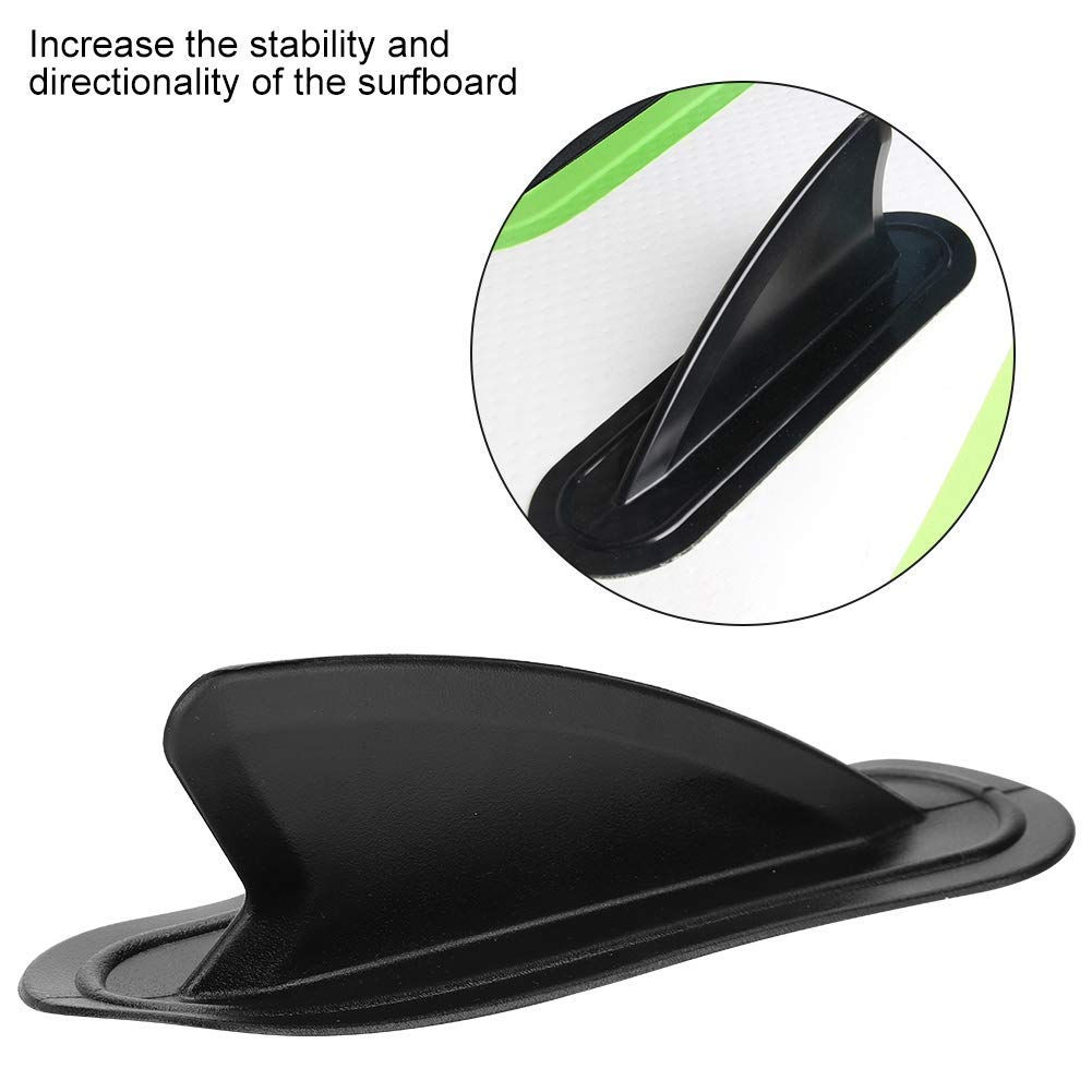 Demeras Aleta de Tabla de Surf PVC Surfing Side Water Aleta para natación Paddle Boarding Negro