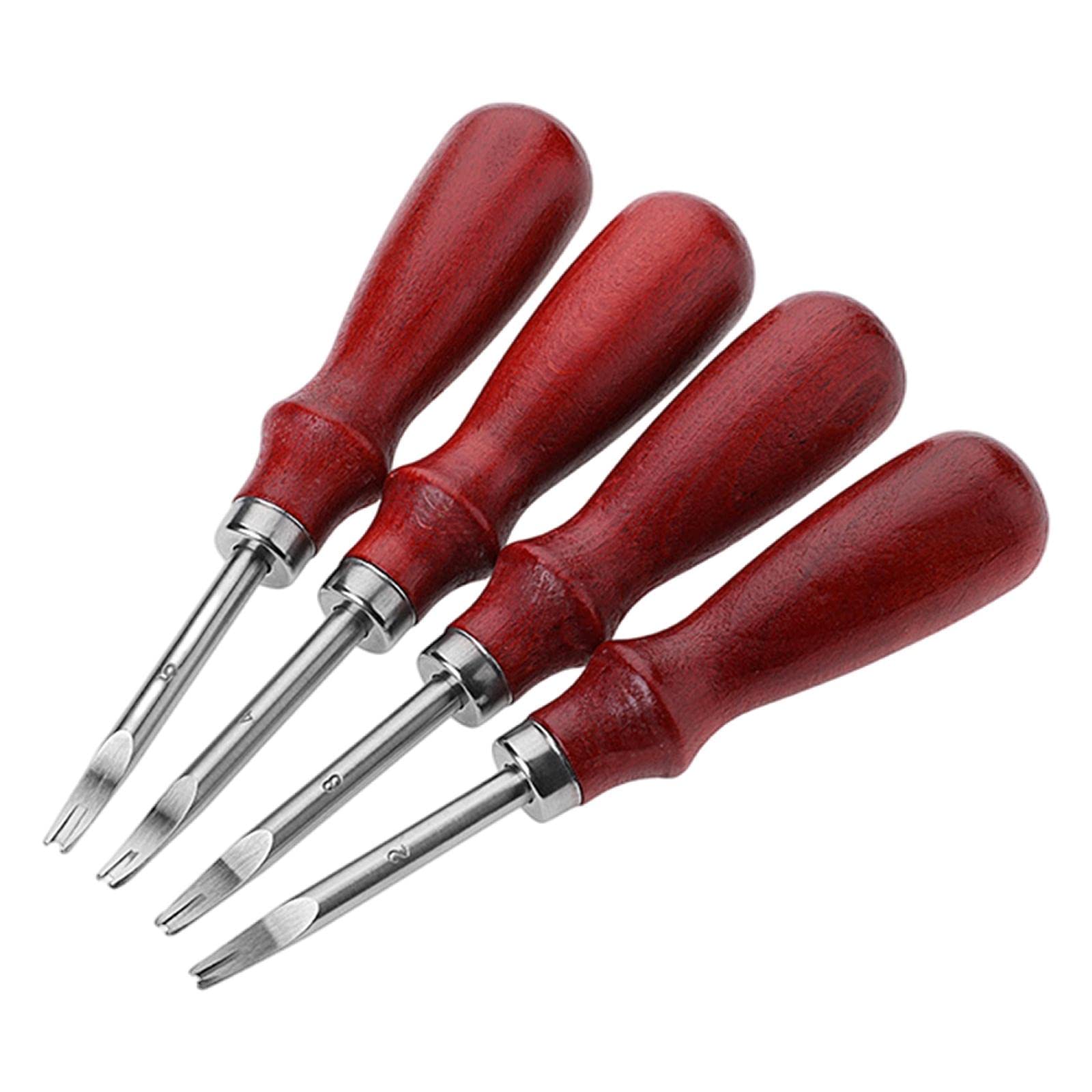 SM SunniMix 4 pièces Edge Leather Beveler Craft Edge Beveler Outil de Coupe biseauté en Skiver pour Le Bricolage (1 mm, 1, 14 mm, 1,6 mm)