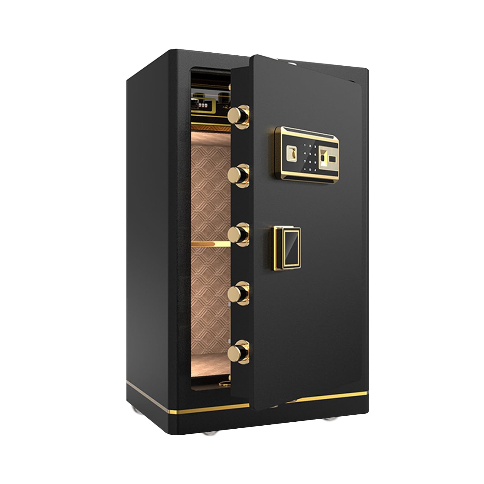 MLJ 5.3 Cu.Ft Safe, with Keypad/Fingerprint Lock and Removable Shelf Security Safe, Waterproof Fireproof Safe for Drugs Documents Guns Jewelry and Other Valuables?Black fingerprint?