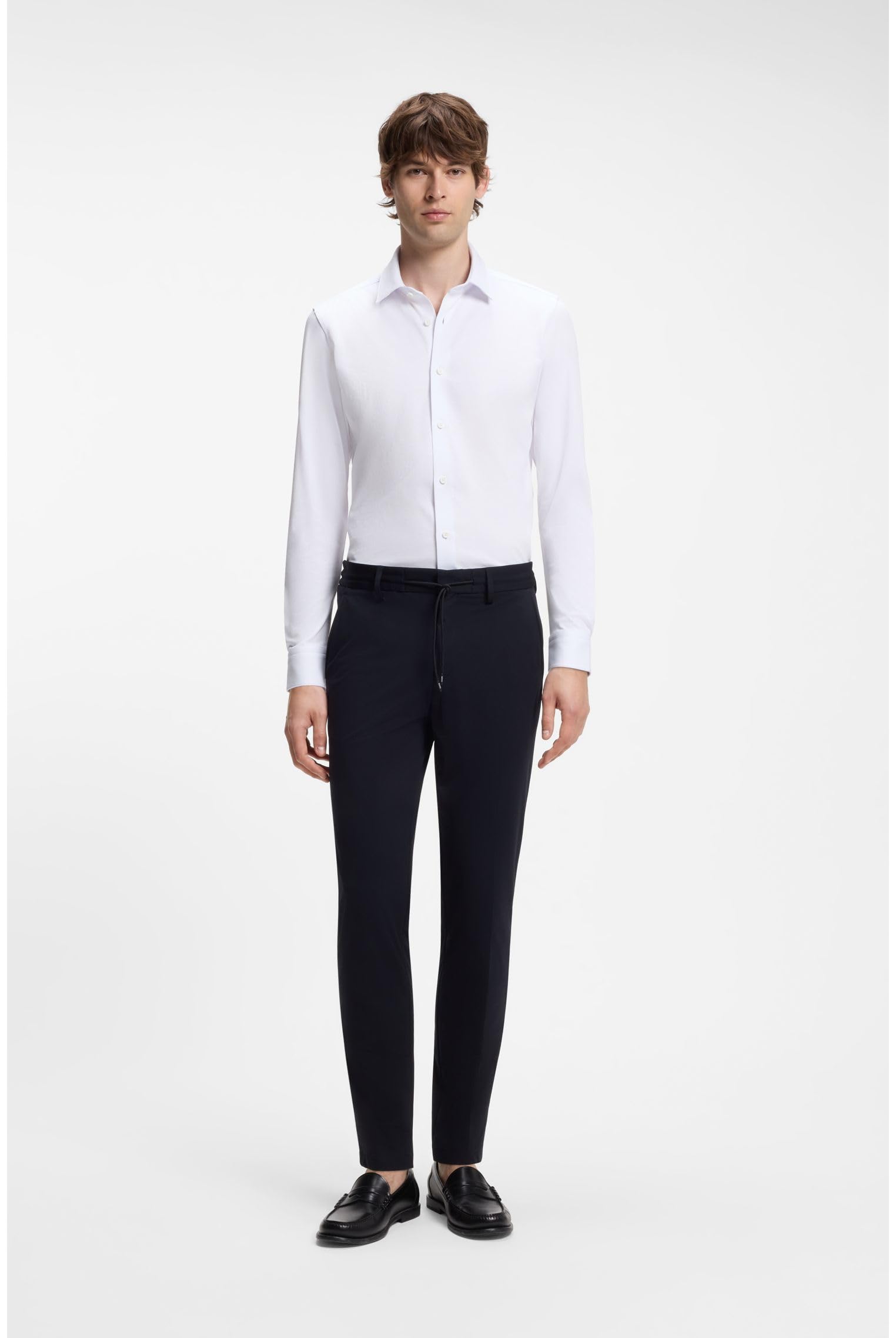BOSS Herren P-HANK-s-C1-222 Slim-Fit Hemd aus Baumwoll-Mix mit Performance-Stretch