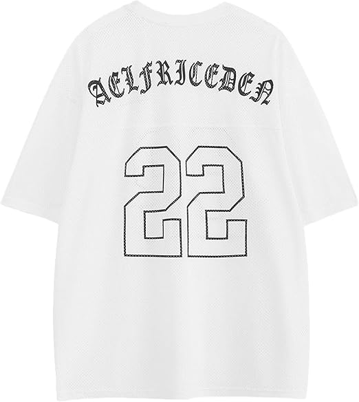 Aelfric Eden Mens Jersey Shirts Mesh Print Number Unisex Oversized Graphic Tees Short Sleeve Casual T Shirt Y2k Tops