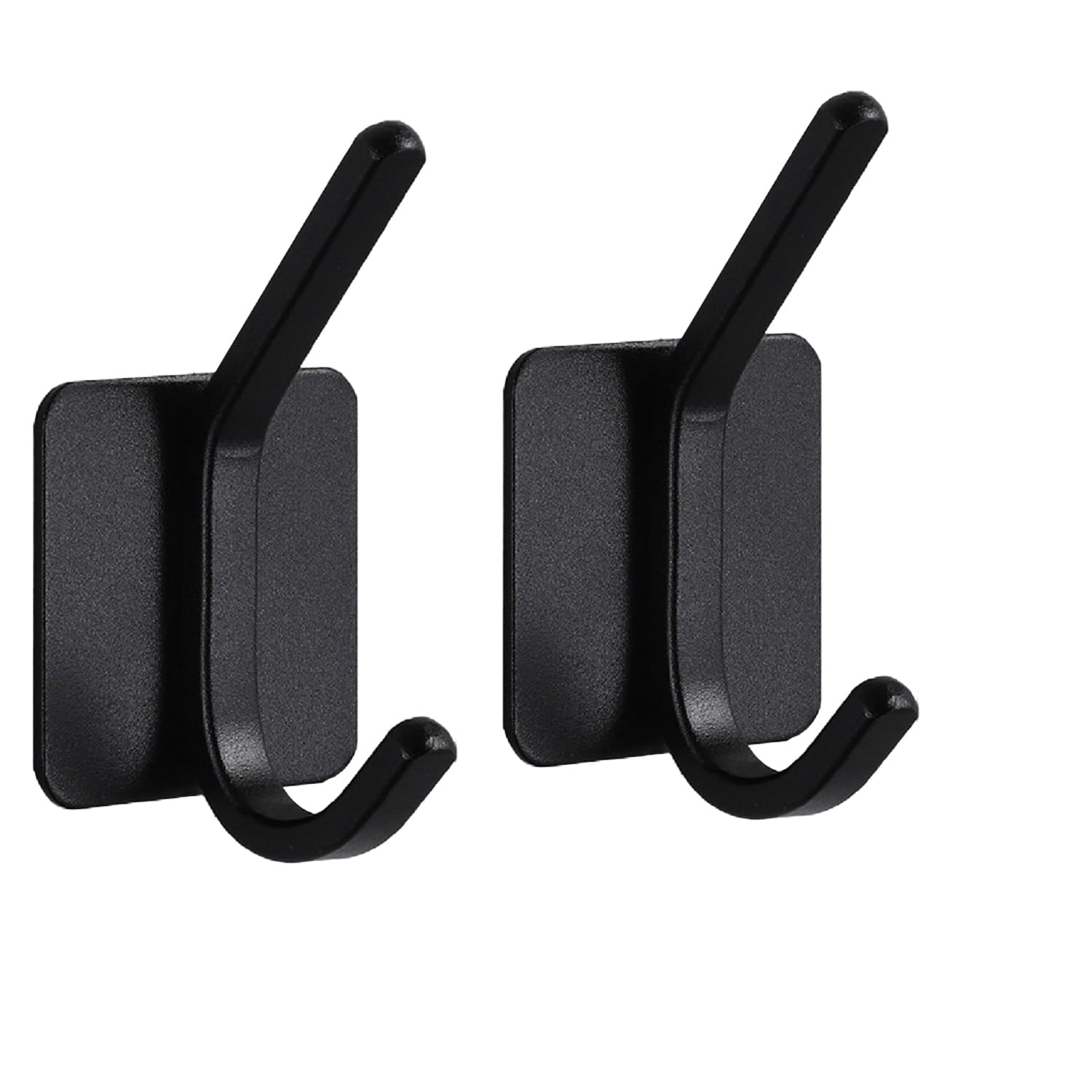JIALTO 2 pcs Self-Adhesive Stainless Steel Hooks: Heavy-Duty Wall Hangings, Waterproof & Drill-Free - Strong Towel, Coat, and Kitchen Hooks for Bathroom and Kitchen (matt Dual Hook)