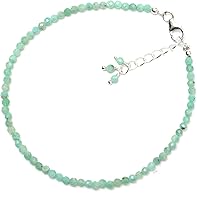 Vista 35 de Pulsera ajustable de plata esterlina 925 con cuentas completas para mujer, cuentas de piedras preciosas naturales, pulsera delicada, regalo