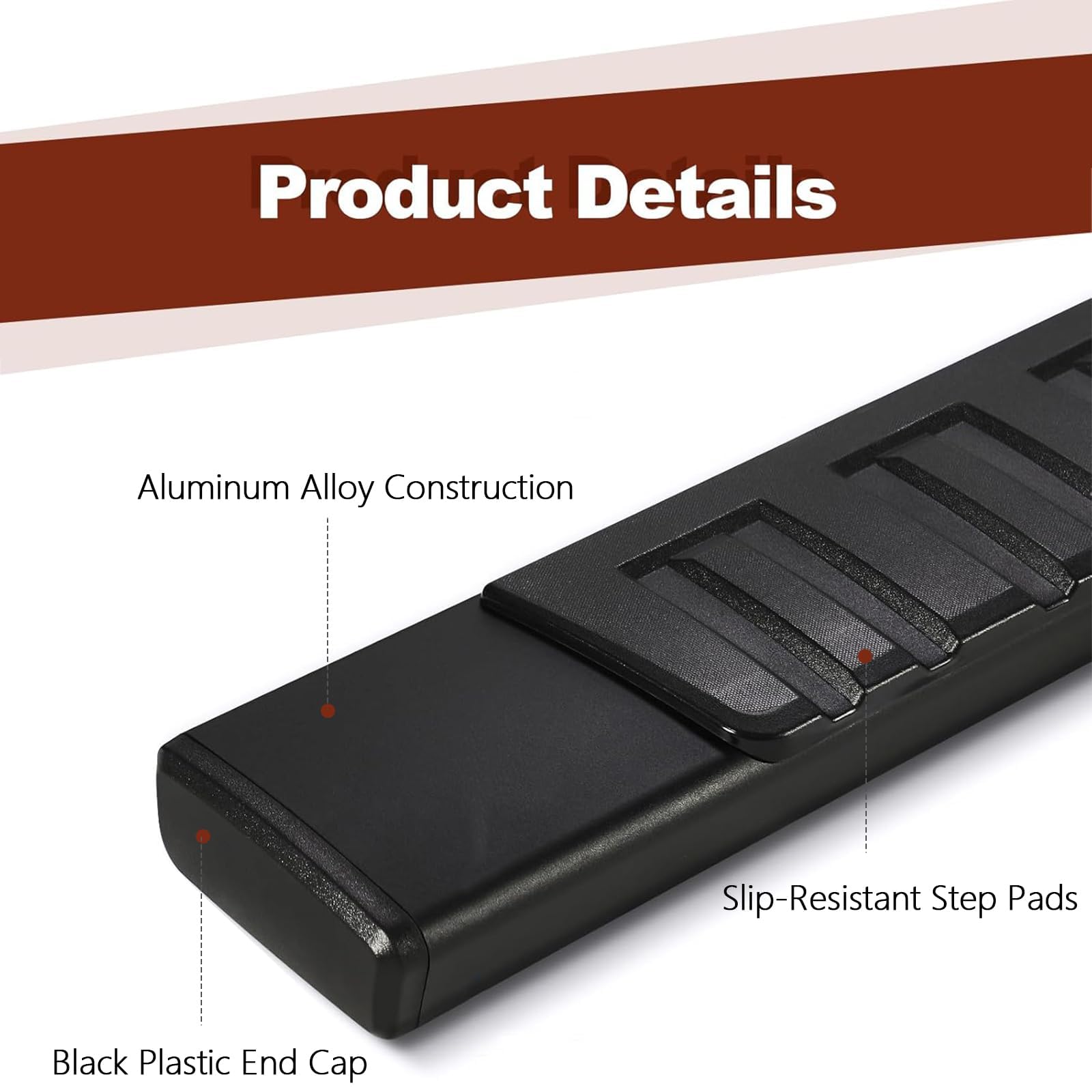 Perfit Liner Running Boards 6 Inches for Crew Cab 2019-2025 Chevrolet Silverado GMC Sierra 1500 | 2020-2025 2500HD 3500HD (4 Full Size Doors) Black Aluminum Alloy Side Steps Rails Nerf Bars 6