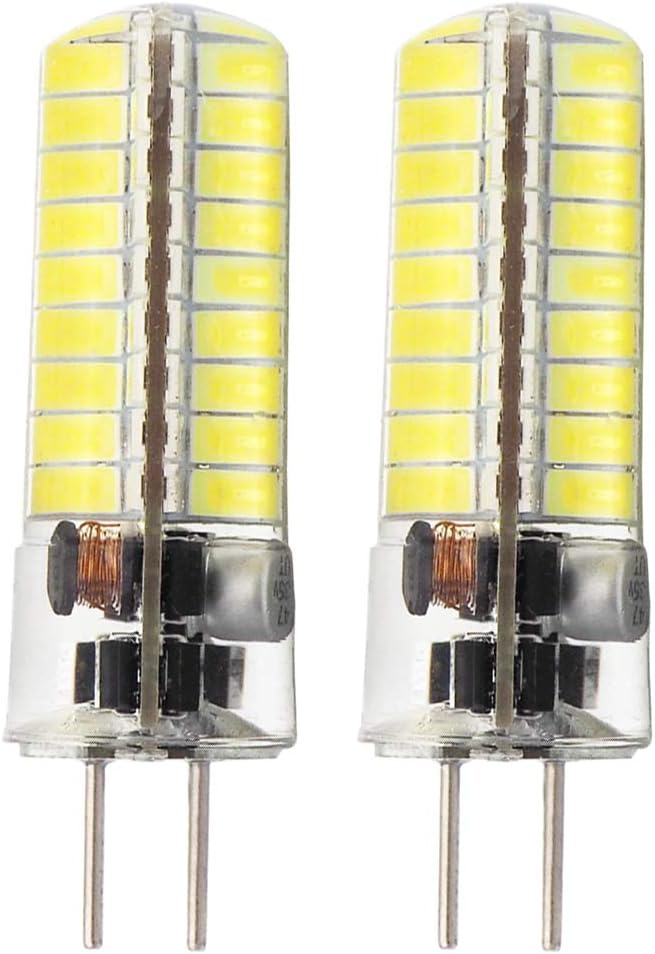 GLMING 3.5W GY6.35 72-5730 SMD LED Bulb G6.35 Bi-pin Base AC12V DC12V-24V Silicone Crystal Corn Bulb Super Bright 450Lumens Cool White Pack of 2