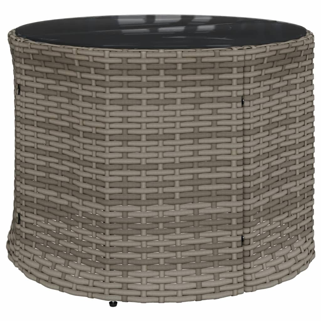 Sofá de jardín semicircular con Mesa y Cojines ratán PE Gris, Sofás para Patio, Sofa Exterior Jardin, Sofa Terraza, Mueble De Jardin Exterior - 3318518