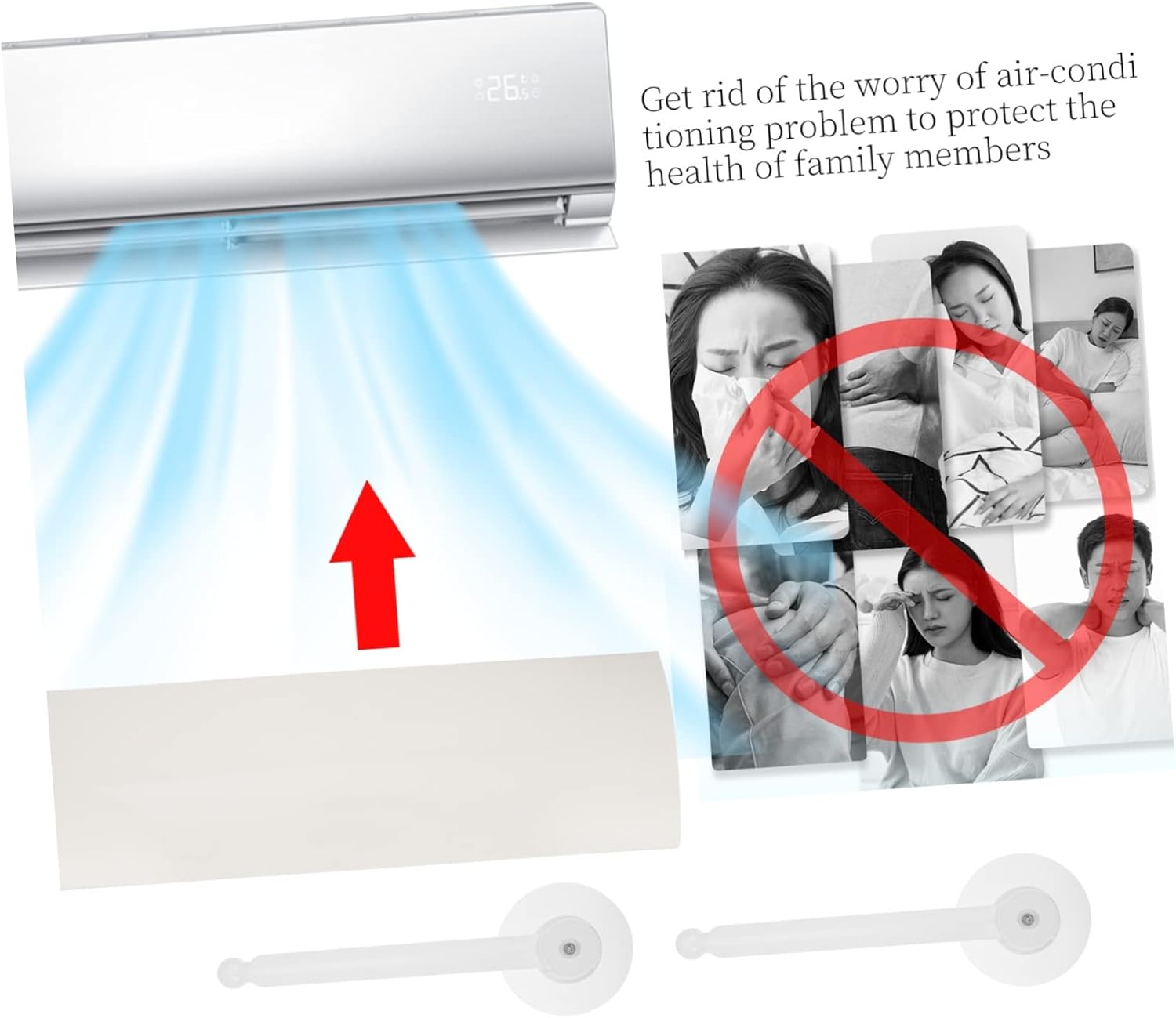 ABOOFAN Air Conditioner Windshield Wind Guide Wind Direction Windshield Anti-Direct Blowing Windshield Air Deflector Air Cooled Anti Blast Baffle Anti-Blast Windshield Air Diverter Cover