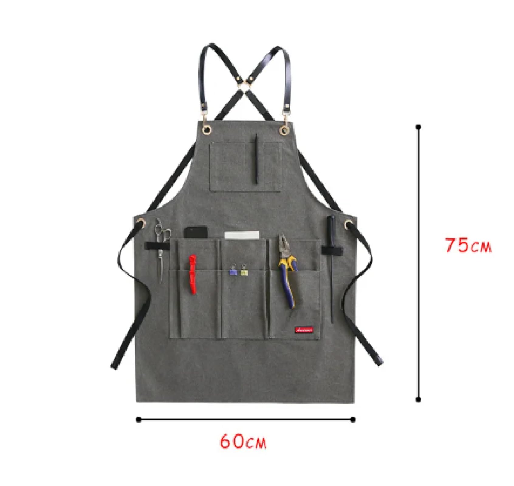 Delantal Cocina Baberos Delantales Delantal De Trabajo De Lona Encerada Resistente con Bolsillos Delantal De Carpintero Y Herrería para Hombres