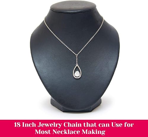 Miniatura 6 de selizo Paquete de 30 cadenas para hacer joyas a granel, cadenas chapadas en plata, para hacer collares, joyas, 0.047 in (20 pulgadas)