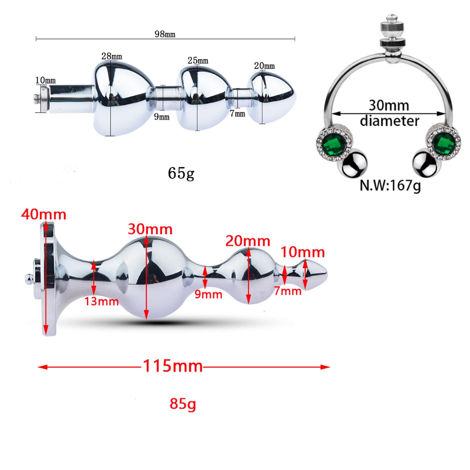AMAZBEE Dilatatore anale Electroshock con accessori Giocattoli sessuali elettrici per anale e vaginale Speculum in acciaio inox divaricatore rettale (F,1)