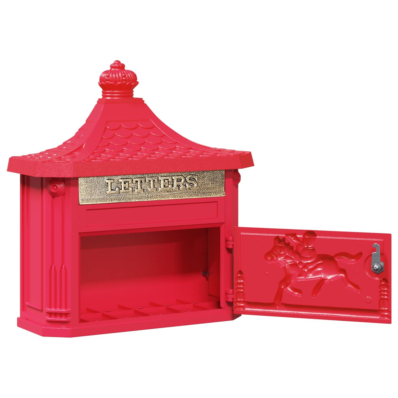 Genérico Buzón Montado en la Pared con Puerta Rojo 40,5 x 16 x 45 cm,Casa y jardín,Decoración,Buzones de Correo,Rojo,42023502