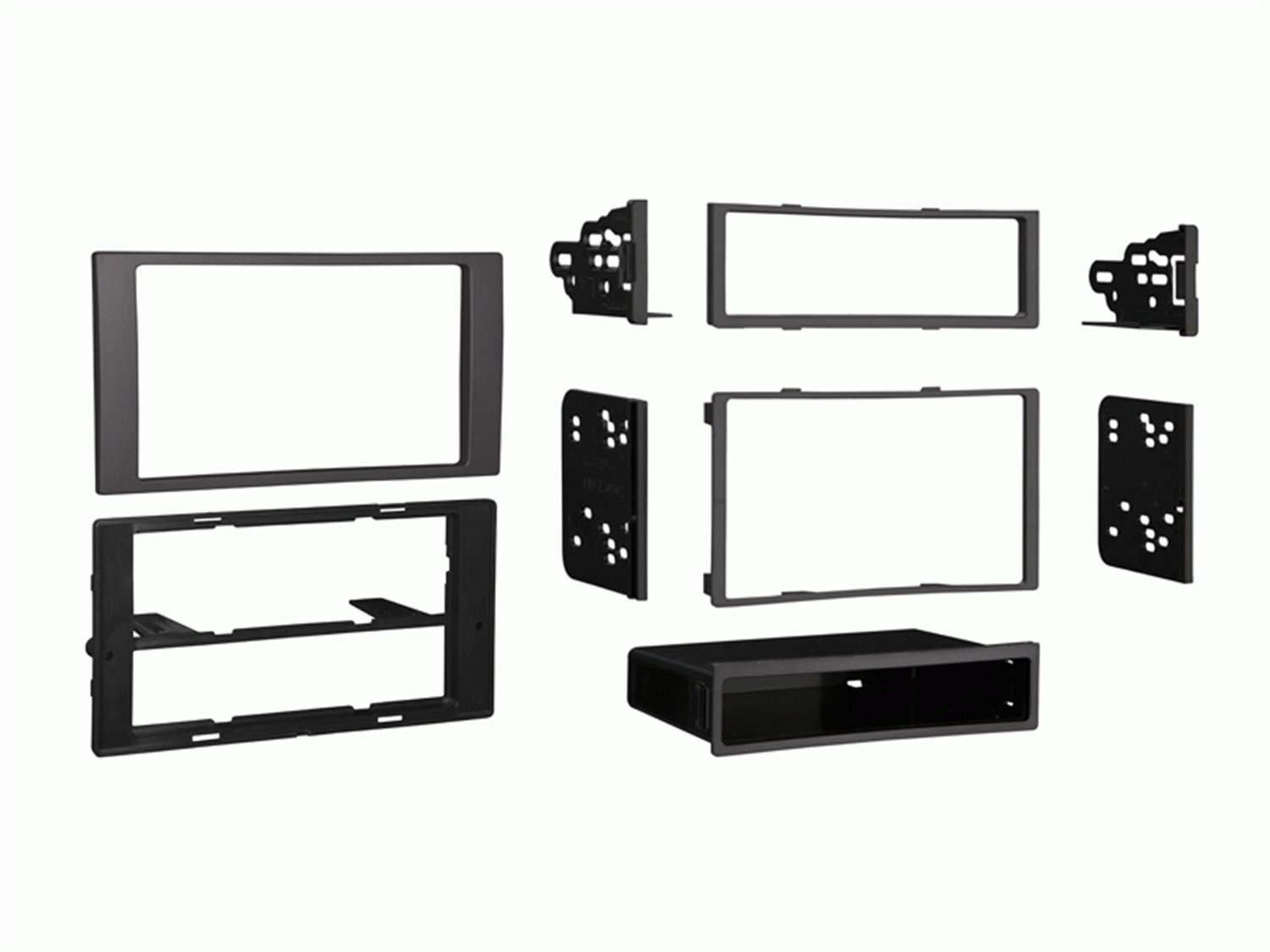 Metra Electronics 99-5824CH Single/Double DIN Dash Installation Kit for 2010-Up Ford Transit Vehicles, Charcoal