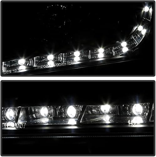 Miniatura 7 de ACANII - Para 2007-2009 Toyota Camry LED DRL Running Black Housing Proyector Faros Faros Delanteros, Conductor y Pasajero