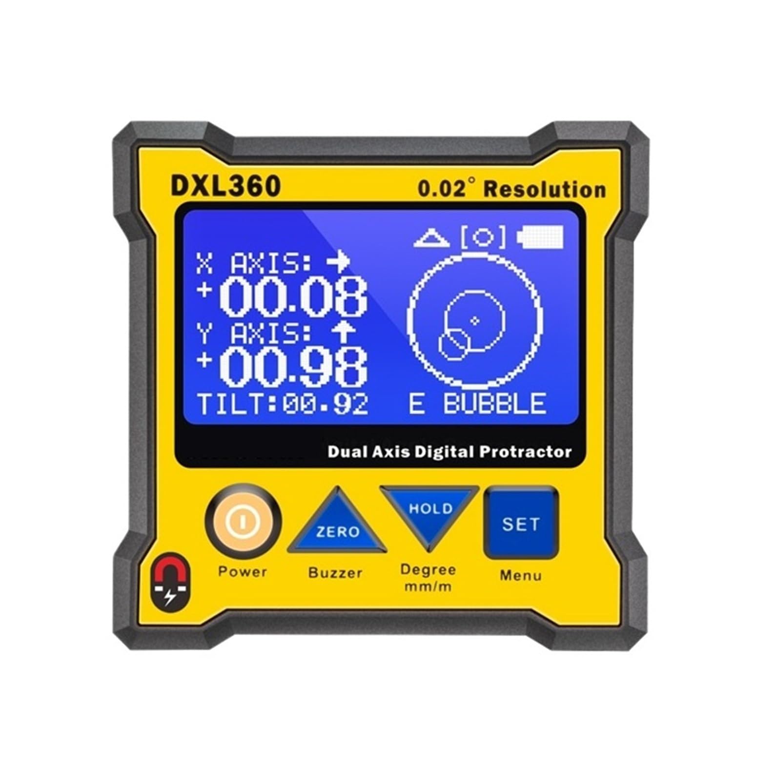 Livella elettronica senza righello angolare magnetico, giroscopio, inclinometro digitale a doppio asse DXL360S(DXL360)