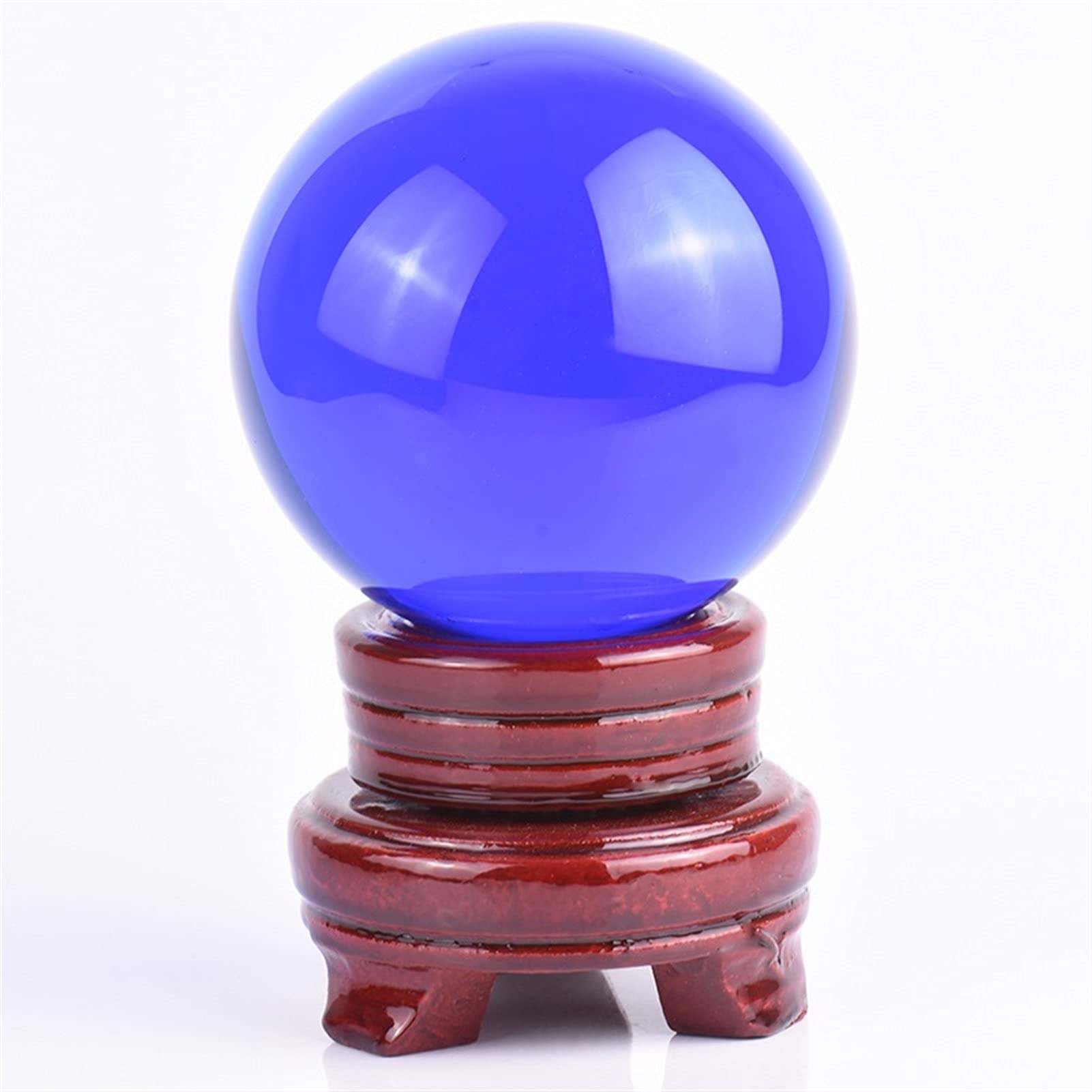 bola de cristal (en la magia occidental) 6 cm 8 cm Bola de cristal azul Decoración Regalo Feng Shui Ball Sala de estar Inicio Porche ventana Oficina Decoración Decoración del hogar bola de cristal(D 8