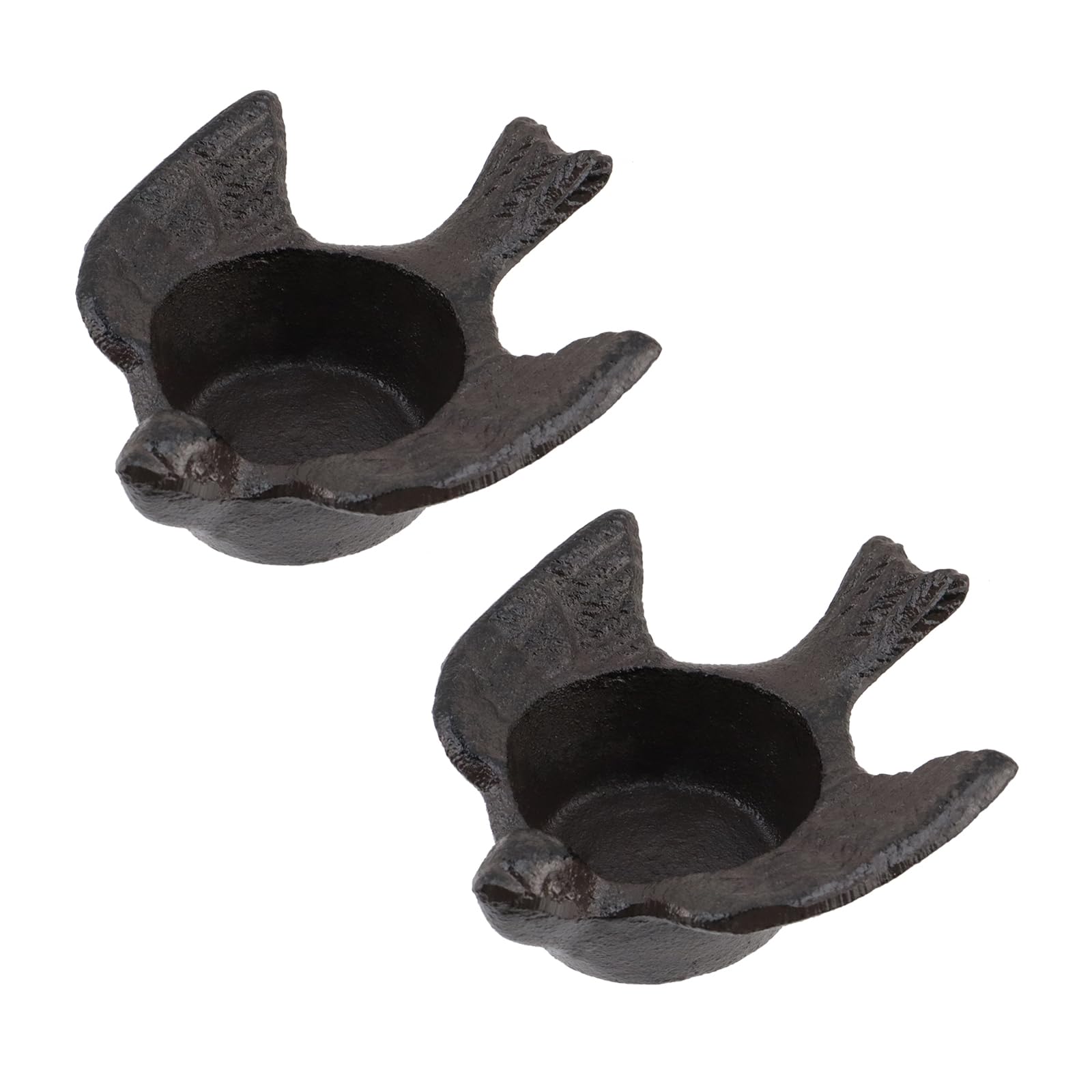 Bougeoirs oiseaux fer noir stables anti-basculement pour bougies