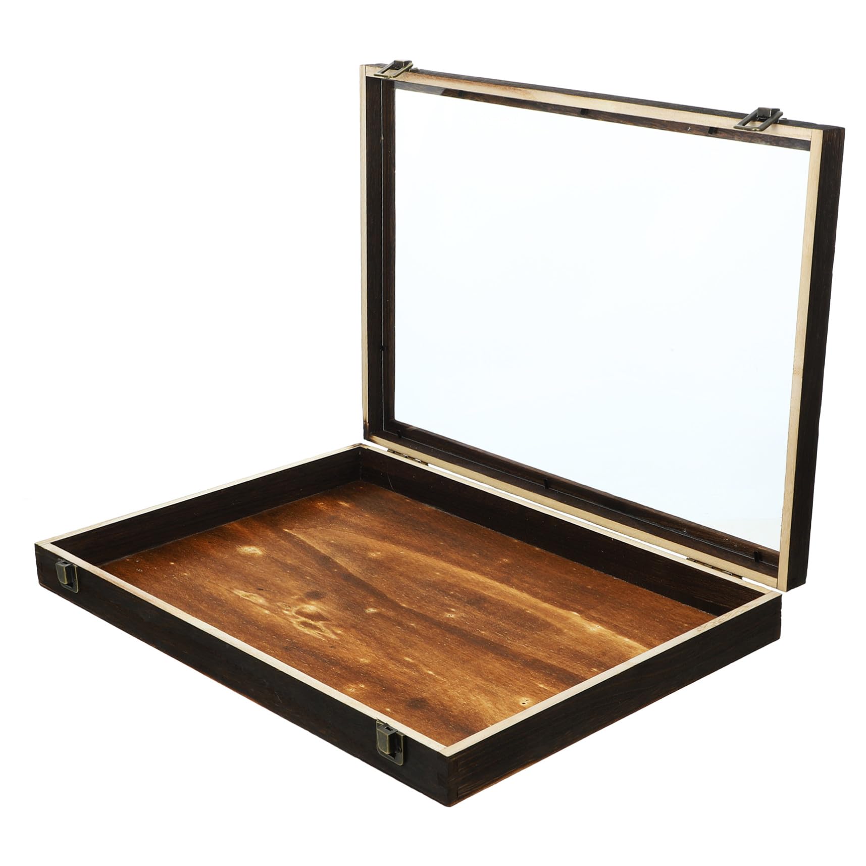 TOYANDONA Caja de Colección de Madera Marrón, Vitrina Clásica