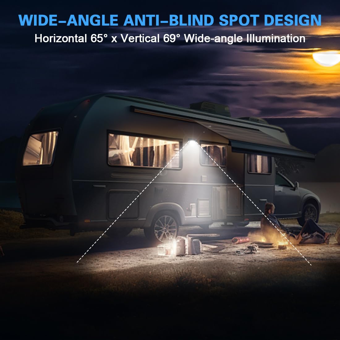 5" Luci per tende da sole, luci a LED da 12 V per camper, roulotte e caravan