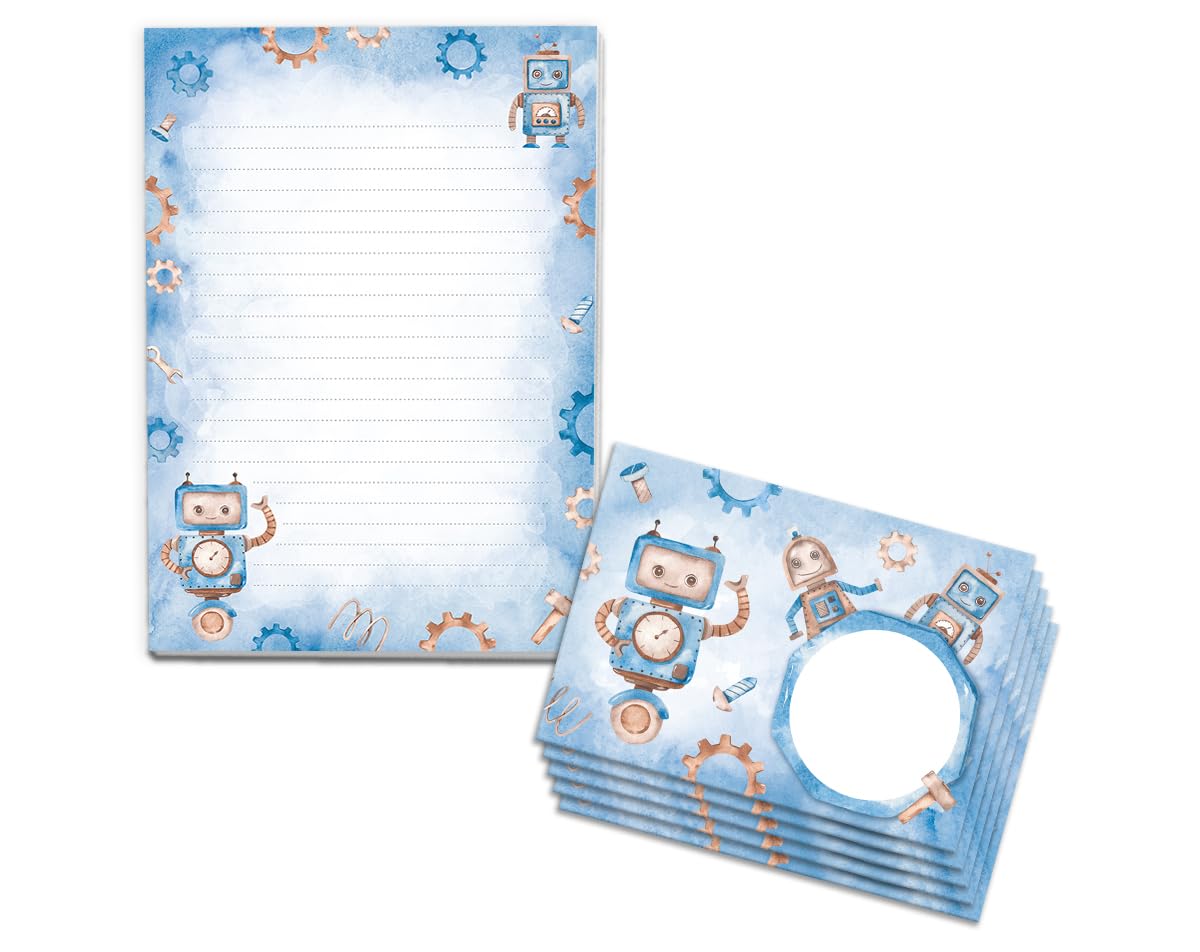PaperMedia Lot De Papier à Lettre Avec Enveloppes Et Bloc De Coloriage Pour Enfant Format A5
