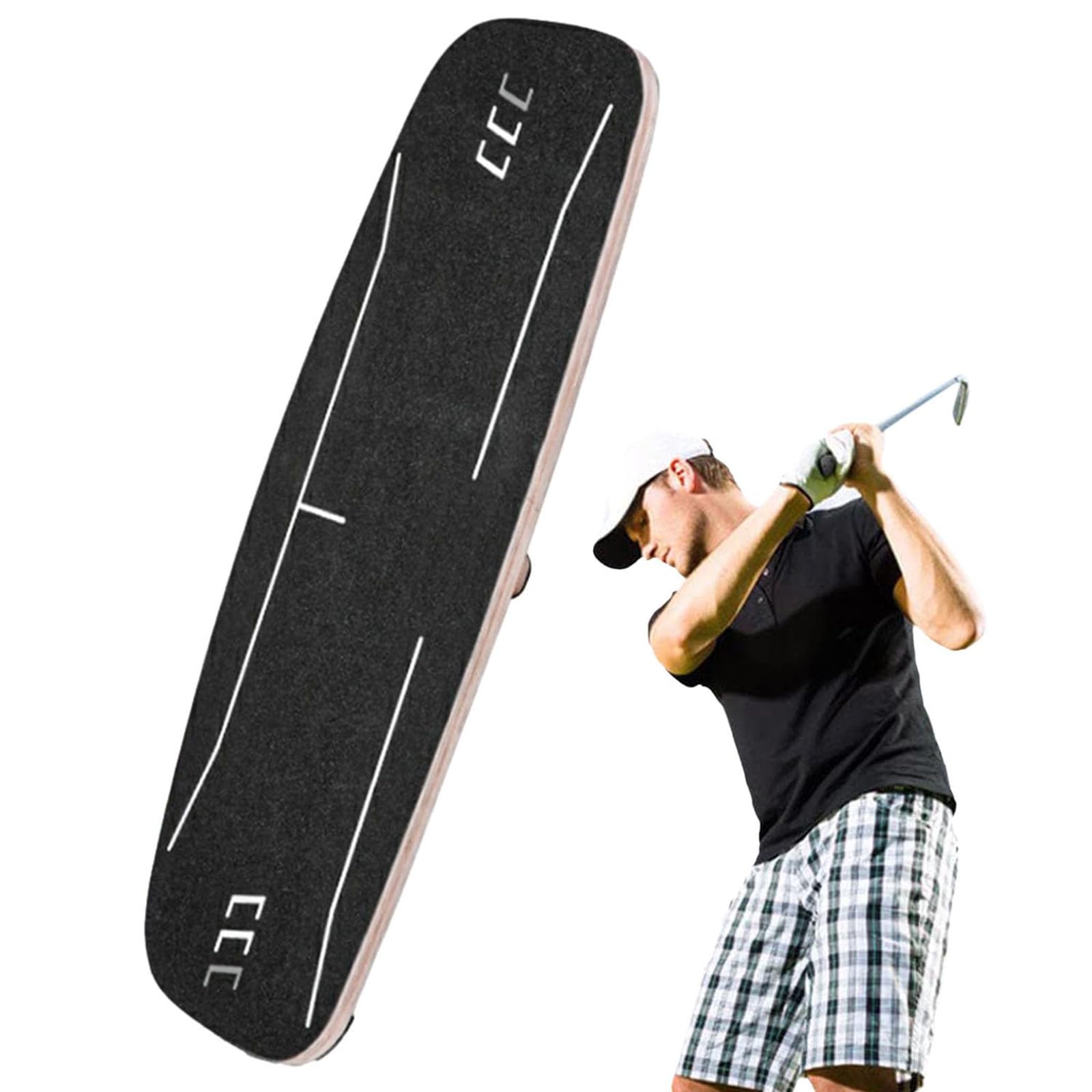 Golf Swing Pressure Board, Golf Center Gravity Transfer Plate, Golf Balance Board Trainingshilfe mit Sprachaufforderungsfunktion, Golf Balance Rod Trainingsausrüstung, Golf Swing Pressure Plate