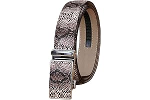 Premium Snake Skin Embossed Ratchet Leather Belt for Men: Ultimate Style and Precise Fit