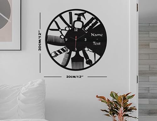 Miniatura 5 de AIFLM Reloj de pared personalizado para peluquería, diseño 4, unisex, reloj, 12 pulgadas
