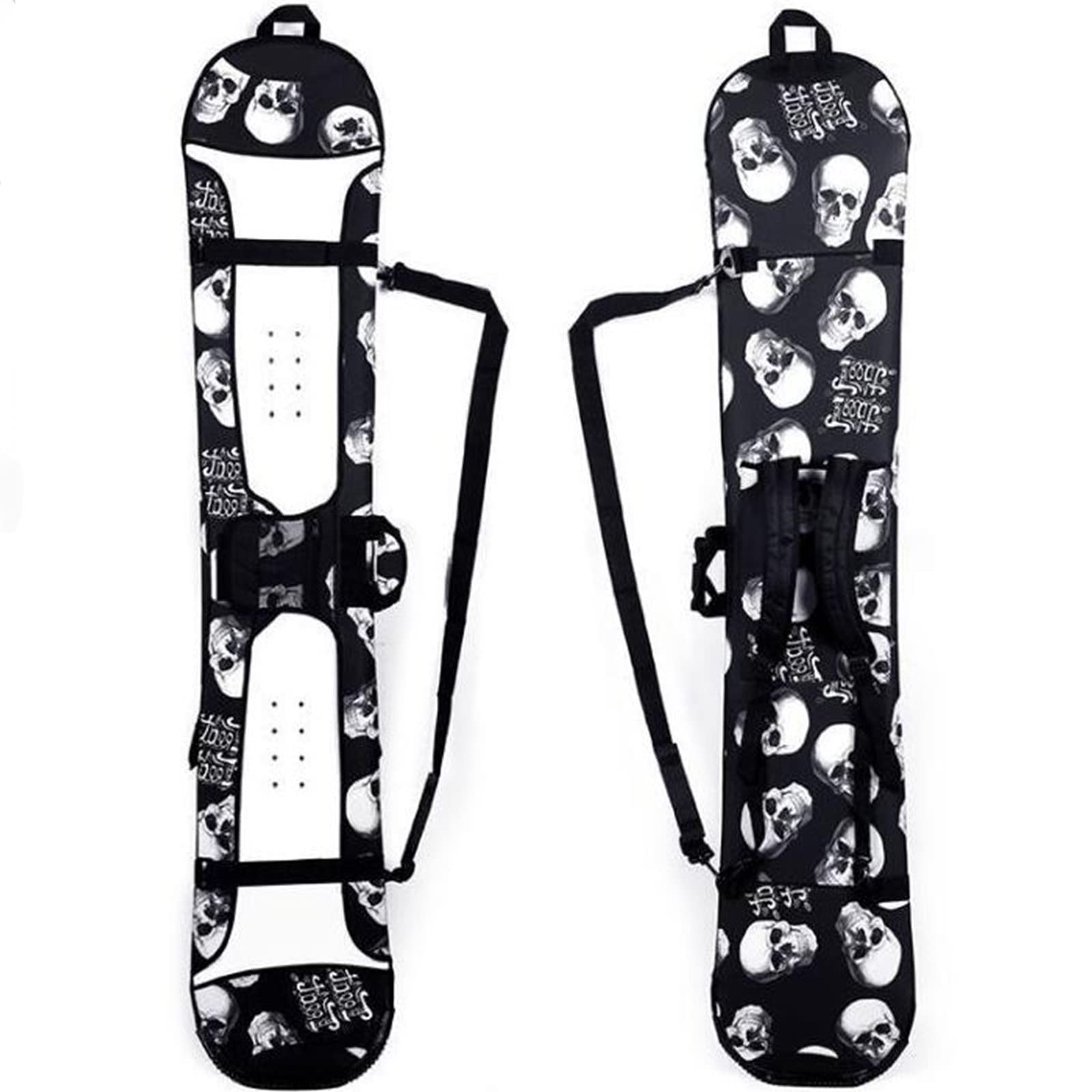 WEALTHY73 Portable Veneer Protective Cover All-Around Snowboard Bag Ski Equipment Storage Bag SBR Elastic Fabric Waterproof and Wear-Resistant,Skull,150CM