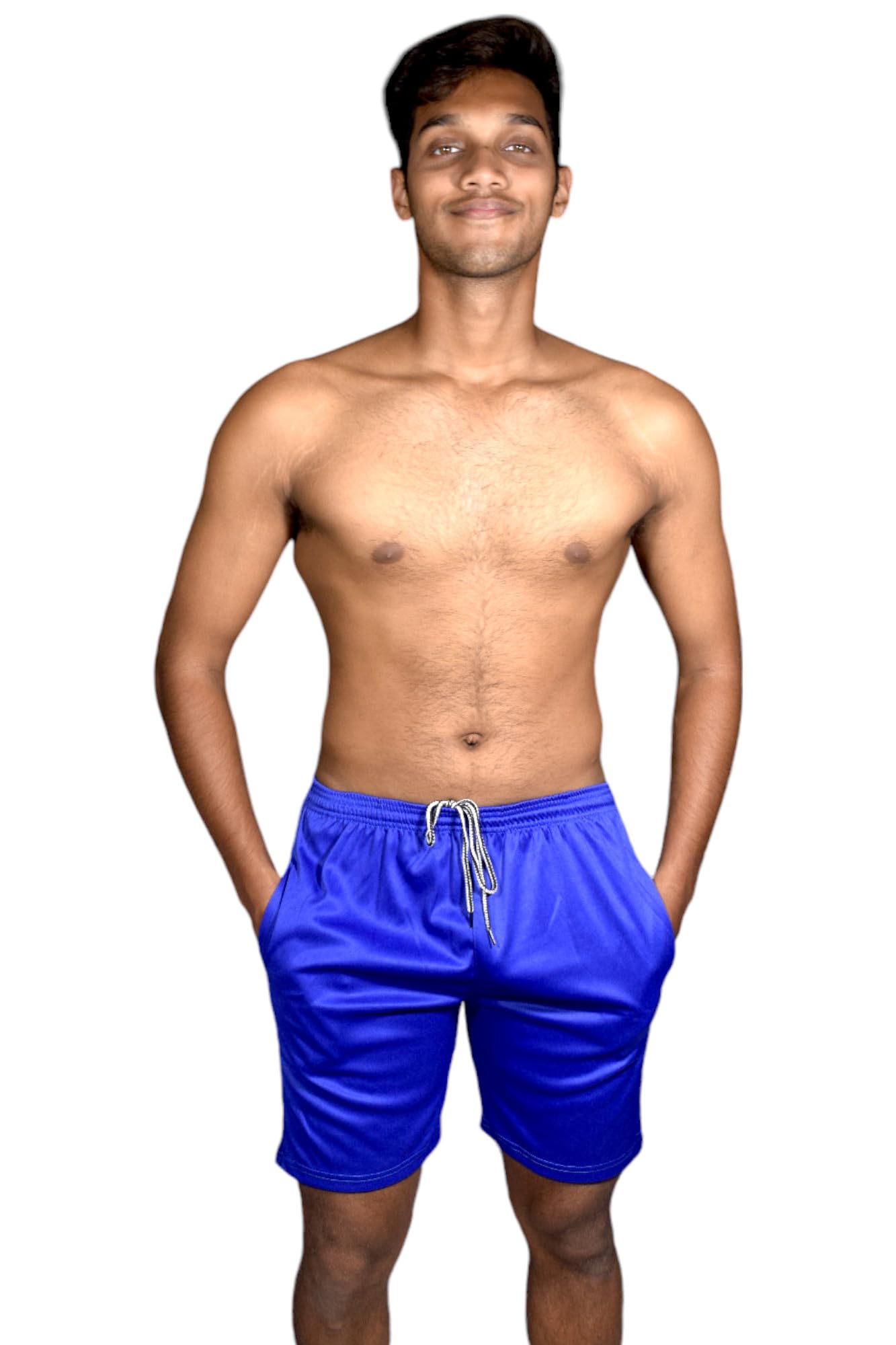 Spandex Regular Fit Printed Short for Boys | Comfortable Shorts | Adjustable, Quick Drying Shorts for Swimming, Beach, Waterpark (Royal Blue)