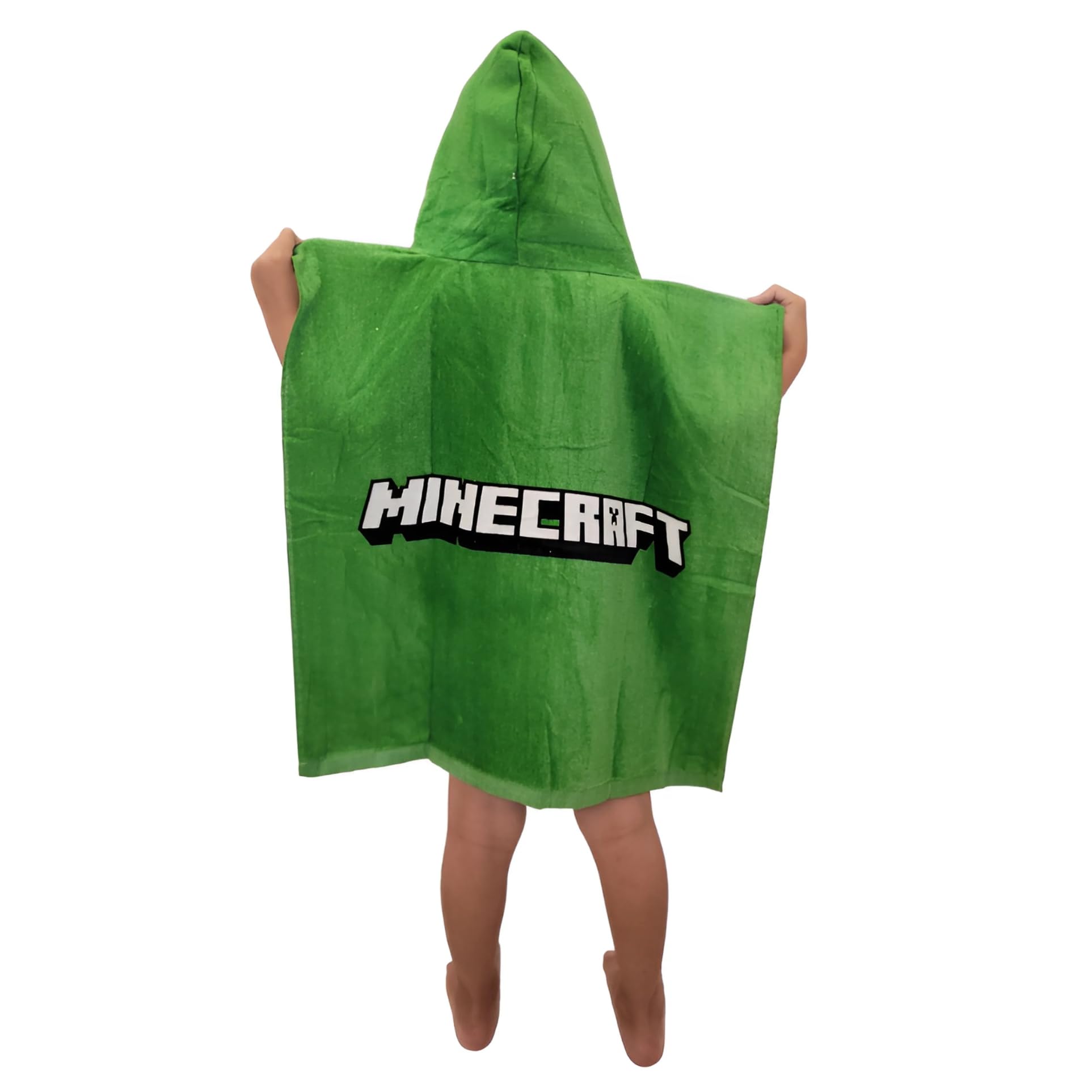 Toys & Gamers Poncho con capucha oficial de Minecraft, toalla verde unisex para máxima comodidad de juego para edades de 3 a 12 años