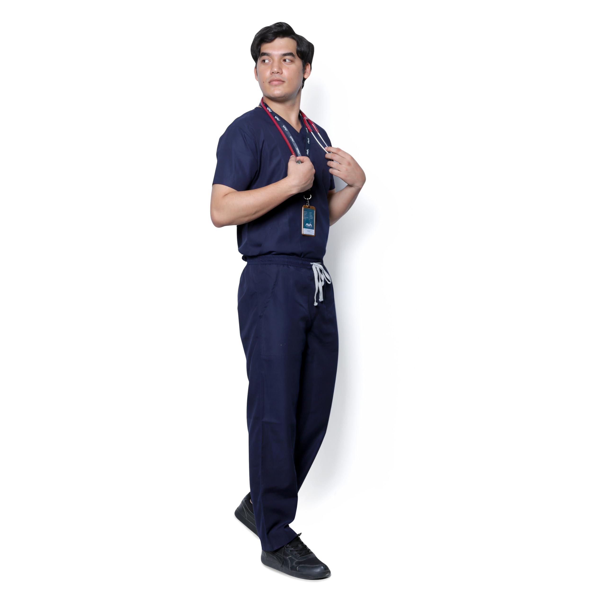 Robustt Classic Scrub Suit Set for Men - Navy Blue (Extra Small) | Poly Viscose Fabric | Ultimate Comfort and Breathability | Adjustable Fit | Multiple Pockets | V-Neck (B0D86N5RJ6) Amazon Price History, Amazon Price Tracker