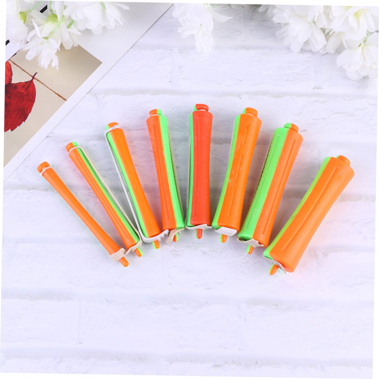 Healeved 16 Satz 160stücke Hohl Lockenwickler mit Gummibändern für Kalte Wellen Zweifarbige Haarroller für Damen Styling Tools für Zuhause Zufällige Farbe