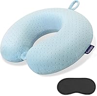 Vista 11 de Almohada de Espuma Viscoelástica para el Cuello, Cómoda Almohada de Viaje para el Cuello, Soporte para Cuello y Cabeza, Ligera y Portátil, Almohada